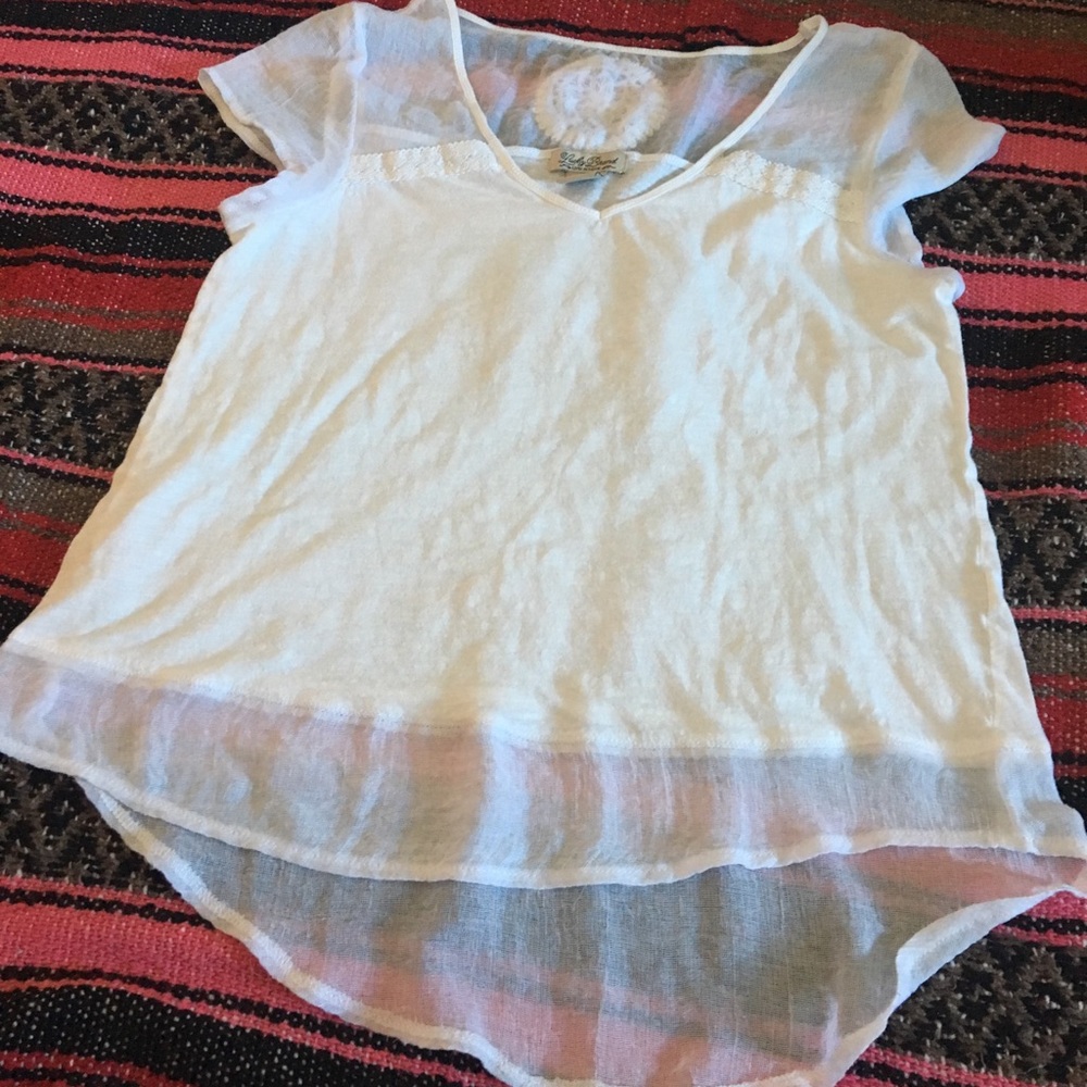 Lucky Brand white flowy TShirt (M)